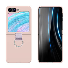 Samsung Galaxy Z Flip5 5G用ハードケース プラスチック 質感もマット 前面と背面 360度 フルカバー Z03L サムスン ピンク