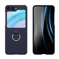 Samsung Galaxy Z Flip5 5G用ハードケース プラスチック 質感もマット 前面と背面 360度 フルカバー Z03L サムスン ミッドナイトネイビー