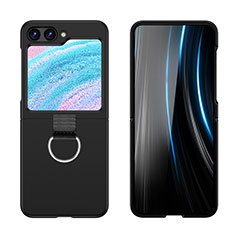 Samsung Galaxy Z Flip5 5G用ハードケース プラスチック 質感もマット 前面と背面 360度 フルカバー Z03L サムスン ブラック