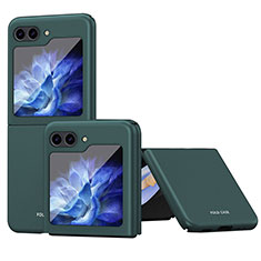 Samsung Galaxy Z Flip5 5G用ハードケース プラスチック 質感もマット アンド指輪 マグネット式 AN1 サムスン グリーン