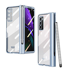 Samsung Galaxy Z Fold2 5G用ハードカバー クリスタル クリア透明 H03 サムスン ネイビー