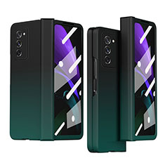 Samsung Galaxy Z Fold2 5G用ハードケース プラスチック 質感もマット 前面と背面 360度 フルカバー P04 サムスン モスグリー