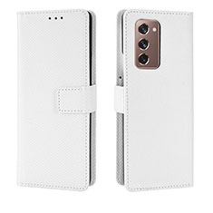 Samsung Galaxy Z Fold2 5G用手帳型 レザーケース スタンド カバー BY1 サムスン ホワイト