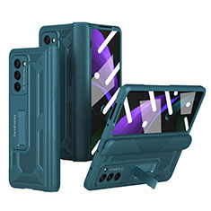 Samsung Galaxy Z Fold2 5G用ハードケース プラスチック 質感もマット 前面と背面 360度 フルカバー P06 サムスン グリーン