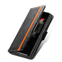 Samsung Galaxy Z Fold3 5G用手帳型 レザーケース スタンド カバー S03D サムスン ブラック