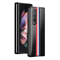 Samsung Galaxy Z Fold3 5G用ハードケース プラスチック 質感もマット カバー H01 サムスン ブラック