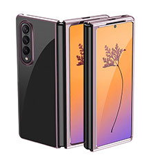 Samsung Galaxy Z Fold3 5G用ハードカバー クリスタル クリア透明 H01 サムスン ローズゴールド