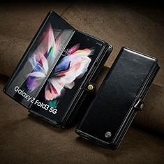 Samsung Galaxy Z Fold3 5G用手帳型 レザーケース スタンド カバー CS3 サムスン ブラック