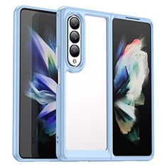 Samsung Galaxy Z Fold3 5G用ハイブリットバンパーケース クリア透明 プラスチック カバー J02S サムスン ネイビー