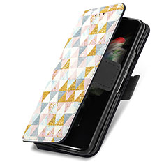 Samsung Galaxy Z Fold4 5G用手帳型 レザーケース スタンド パターン カバー S02D サムスン ホワイト