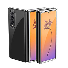 Samsung Galaxy Z Fold4 5G用ハードカバー クリスタル クリア透明 H01 サムスン シルバー