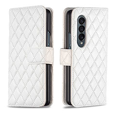 Samsung Galaxy Z Fold4 5G用手帳型 レザーケース スタンド カバー B10F サムスン ホワイト