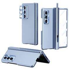 Samsung Galaxy Z Fold5 5G用ハードケース プラスチック 質感もマット 前面と背面 360度 フルカバー Z02L サムスン ネイビー