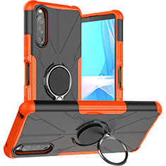Sony Xperia 10 III Lite用ハイブリットバンパーケース プラスチック アンド指輪 マグネット式 JX1 ソニー オレンジ
