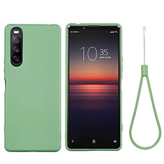 Sony Xperia 10 III Lite用360度 フルカバー極薄ソフトケース シリコンケース 耐衝撃 全面保護 バンパー S01 ソニー グリーン