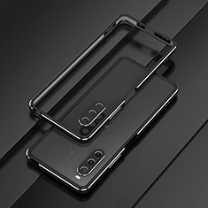 Sony Xperia 10 V用ケース 高級感 手触り良い アルミメタル 製の金属製 バンパー カバー ソニー ブラック