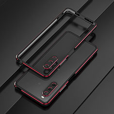 Sony Xperia 10 V用ケース 高級感 手触り良い アルミメタル 製の金属製 バンパー カバー ソニー レッド・ブラック