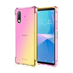 Sony Xperia Ace II用極薄ソフトケース グラデーション 勾配色 クリア透明 ソニー イエロー