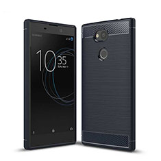 Sony Xperia L2用シリコンケース ソフトタッチラバー ツイル カバー S01 ソニー ネイビー