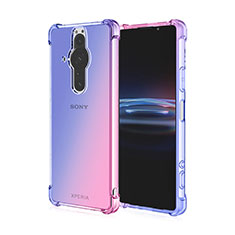 Sony Xperia PRO-I用極薄ソフトケース グラデーション 勾配色 クリア透明 ソニー ピンク