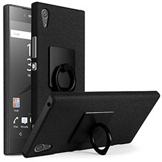 Sony Xperia XA1 Plus用ハードケース カバー プラスチック アンド指輪 ソニー ブラック