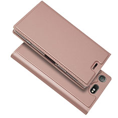 Sony Xperia XZ1 Compact用手帳型 レザーケース スタンド カバー L05 ソニー ローズゴールド