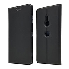 Sony Xperia XZ3用手帳型 レザーケース スタンド カバー ソニー ブラック