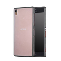 Sony Xperia Z3用ハイブリットバンパーケース クリア透明 プラスチック ソニー ブラック