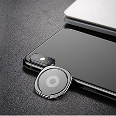 Samsung Galaxy M20用スタンドタイプのスマートフォン ホルダー マグネット式 ユニバーサル バンカーリング 指輪型 Z02 シルバー
