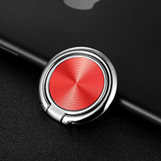LG Q52用スタンドタイプのスマートフォン ホルダー マグネット式 ユニバーサル バンカーリング 指輪型 Z11 レッド