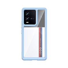 Vivo iQOO 10 5G用ハイブリットバンパーケース クリア透明 プラスチック カバー J01S Vivo ブルー