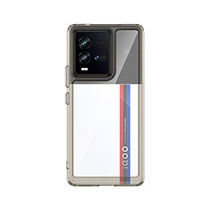 Vivo iQOO 10 5G用ハイブリットバンパーケース クリア透明 プラスチック カバー J01S Vivo グレー