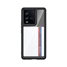 Vivo iQOO 10 5G用ハイブリットバンパーケース クリア透明 プラスチック カバー J01S Vivo ブラック