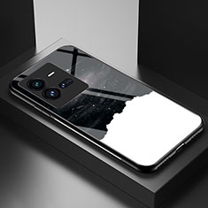 Vivo iQOO 10 Pro 5G用ハイブリットバンパーケース プラスチック パターン 鏡面 カバー LS2 Vivo ブラック