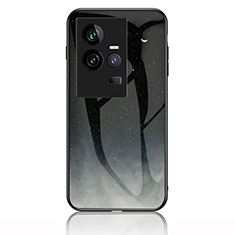 Vivo iQOO 11 5G用ハイブリットバンパーケース プラスチック パターン 鏡面 カバー LS1 Vivo グレー
