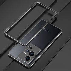 Vivo iQOO 11 5G用ケース 高級感 手触り良い アルミメタル 製の金属製 バンパー カバー Vivo ブラック
