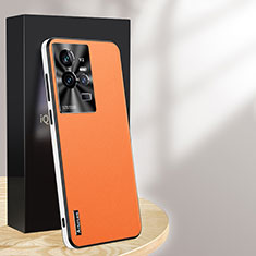 Vivo iQOO 11 5G用ケース 高級感 手触り良いレザー柄 AT1 Vivo オレンジ