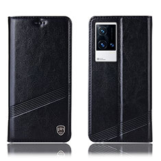 Vivo iQOO 8 5G用手帳型 レザーケース スタンド カバー H06P Vivo ブラック