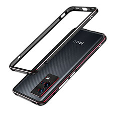 Vivo iQOO 8 5G用ケース 高級感 手触り良い アルミメタル 製の金属製 バンパー カバー A01 Vivo レッド・ブラック