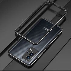 Vivo iQOO 8 5G用ケース 高級感 手触り良い アルミメタル 製の金属製 バンパー カバー Vivo シルバー・ブラック