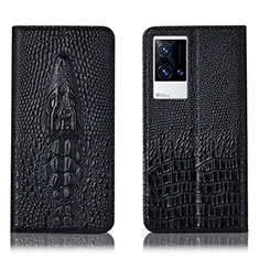 Vivo iQOO 8 5G用手帳型 レザーケース スタンド カバー H03P Vivo ブラック