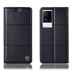Vivo iQOO 8 5G用手帳型 レザーケース スタンド カバー H27P Vivo ブラック