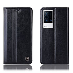 Vivo iQOO 8 Pro 5G用手帳型 レザーケース スタンド カバー H10P Vivo ブラック