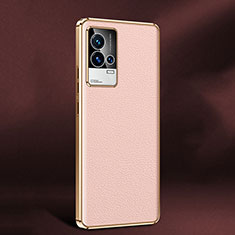 Vivo iQOO 8 Pro 5G用ケース 高級感 手触り良いレザー柄 S05 Vivo ピンク