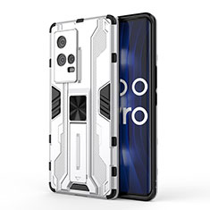 Vivo iQOO 8 Pro 5G用ハイブリットバンパーケース スタンド プラスチック 兼シリコーン カバー マグネット式 Vivo ホワイト