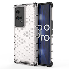 Vivo iQOO 8 Pro 5G用360度 フルカバー ハイブリットバンパーケース クリア透明 プラスチック カバー Vivo ホワイト
