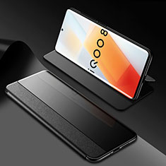 Vivo iQOO 8 Pro 5G用手帳型 レザーケース スタンド カバー Vivo ブラック