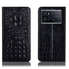 Vivo iQOO 9 5G用手帳型 レザーケース スタンド カバー H01P Vivo ブラック