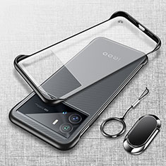 Vivo iQOO 9 5G用ハードカバー クリスタル クリア透明 H03 Vivo ブラック