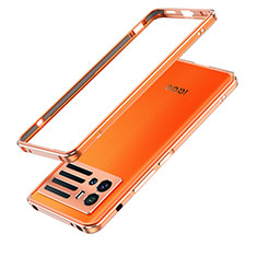 Vivo iQOO 9 5G用ケース 高級感 手触り良い アルミメタル 製の金属製 バンパー カバー Vivo オレンジ